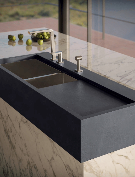 Coloured tiles for kitchen island - Tilespace