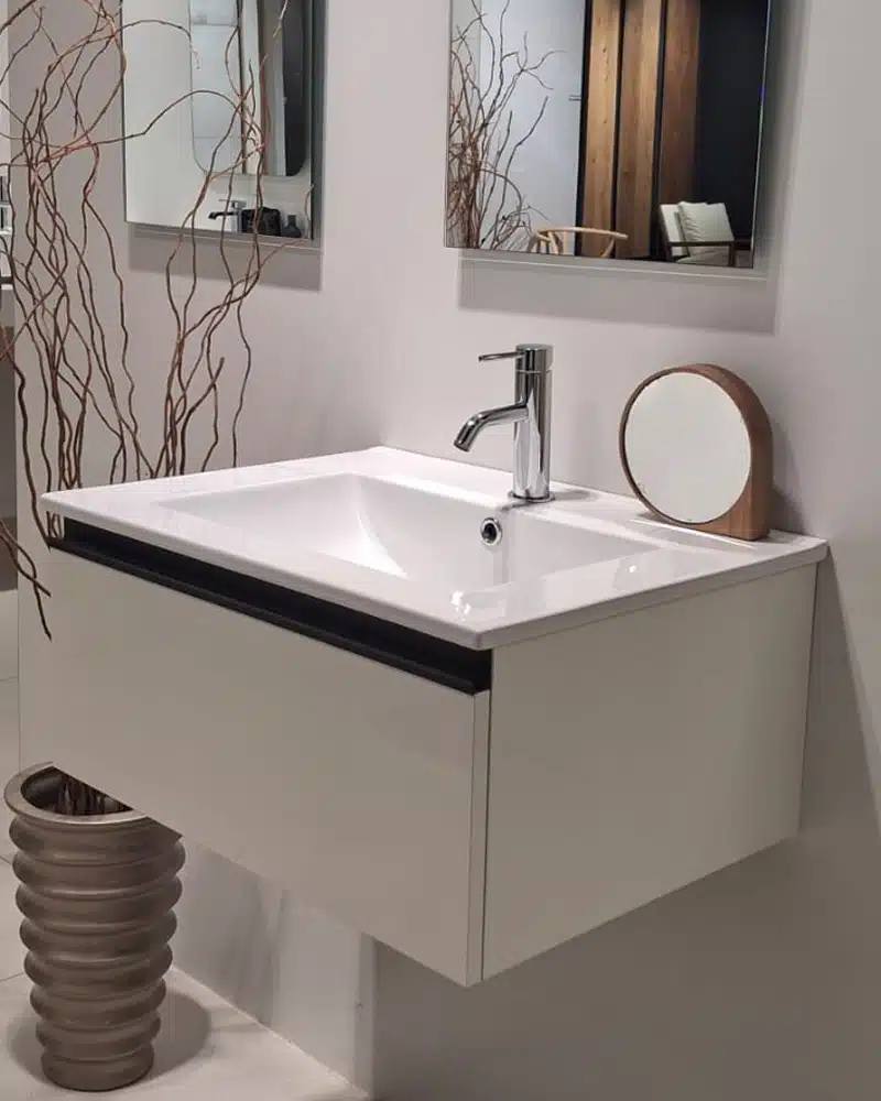 Spirit 600 Gloss White Vanity 1 Draw --- 003