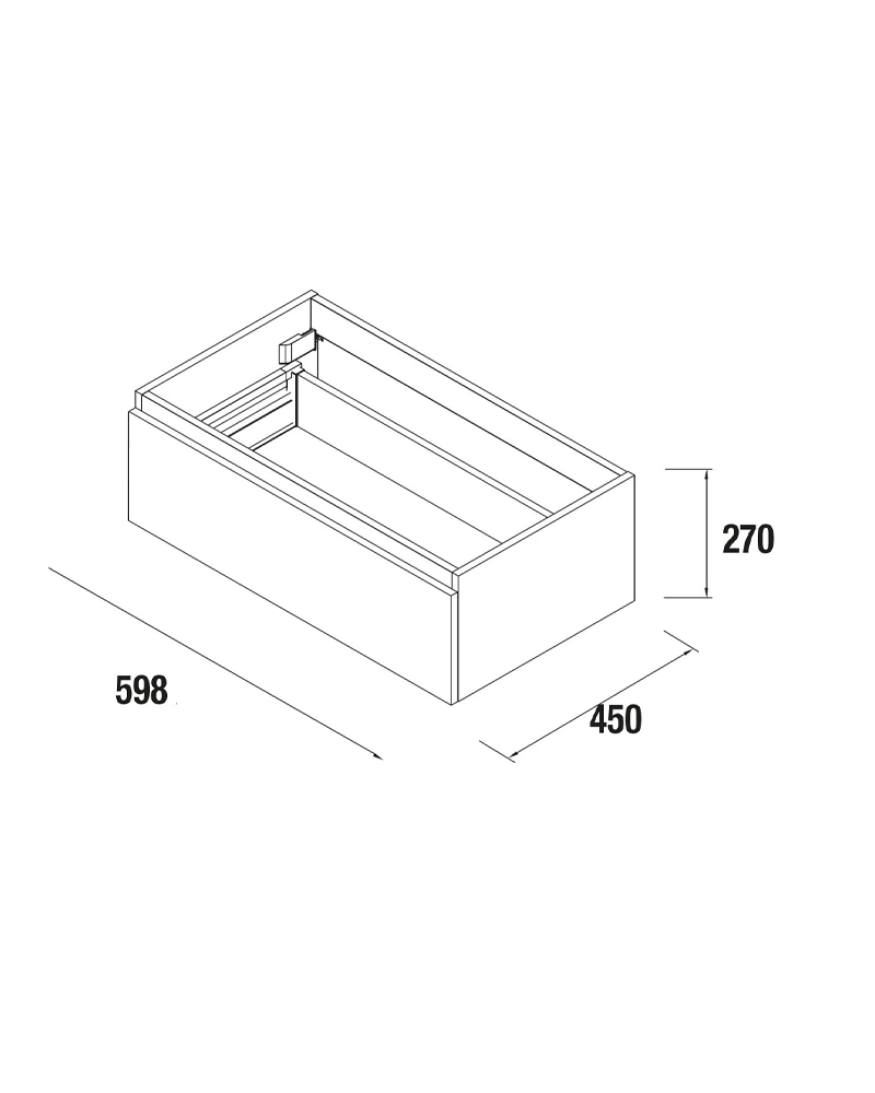 Spirit 600 Gloss White Vanity 1 Draw --- 005