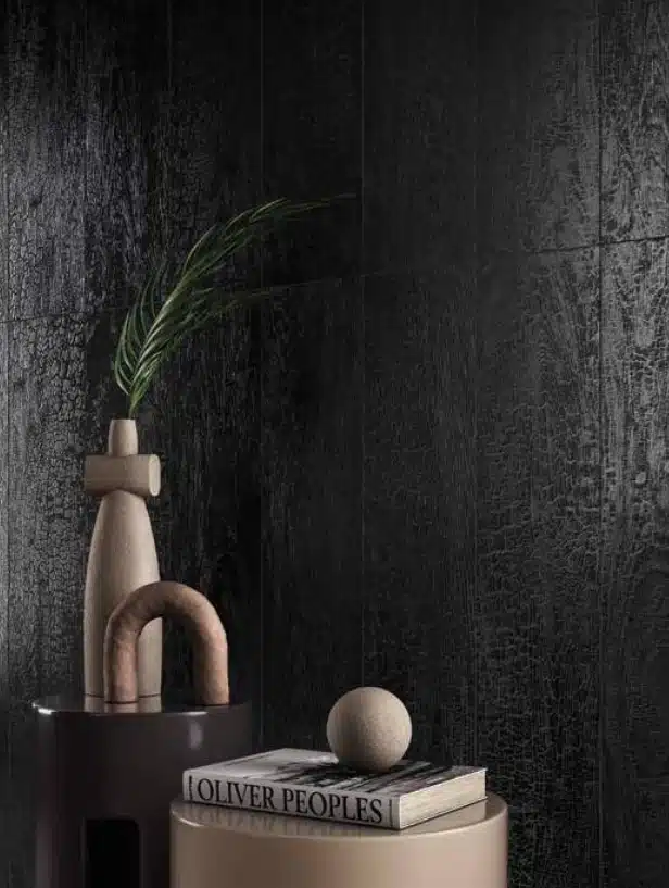 Modern minimalist decor with dark textured wall background